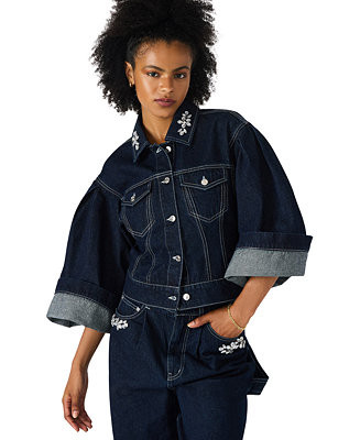 Women's Dorothy Bejeweled 3/4-Sleeve Jacket | Macy's