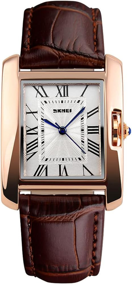FANMIS Womens Watches Rose Gold Case Roman Numeral Luxury Wristwatch Square Brown Leather Strap W... | Amazon (US)