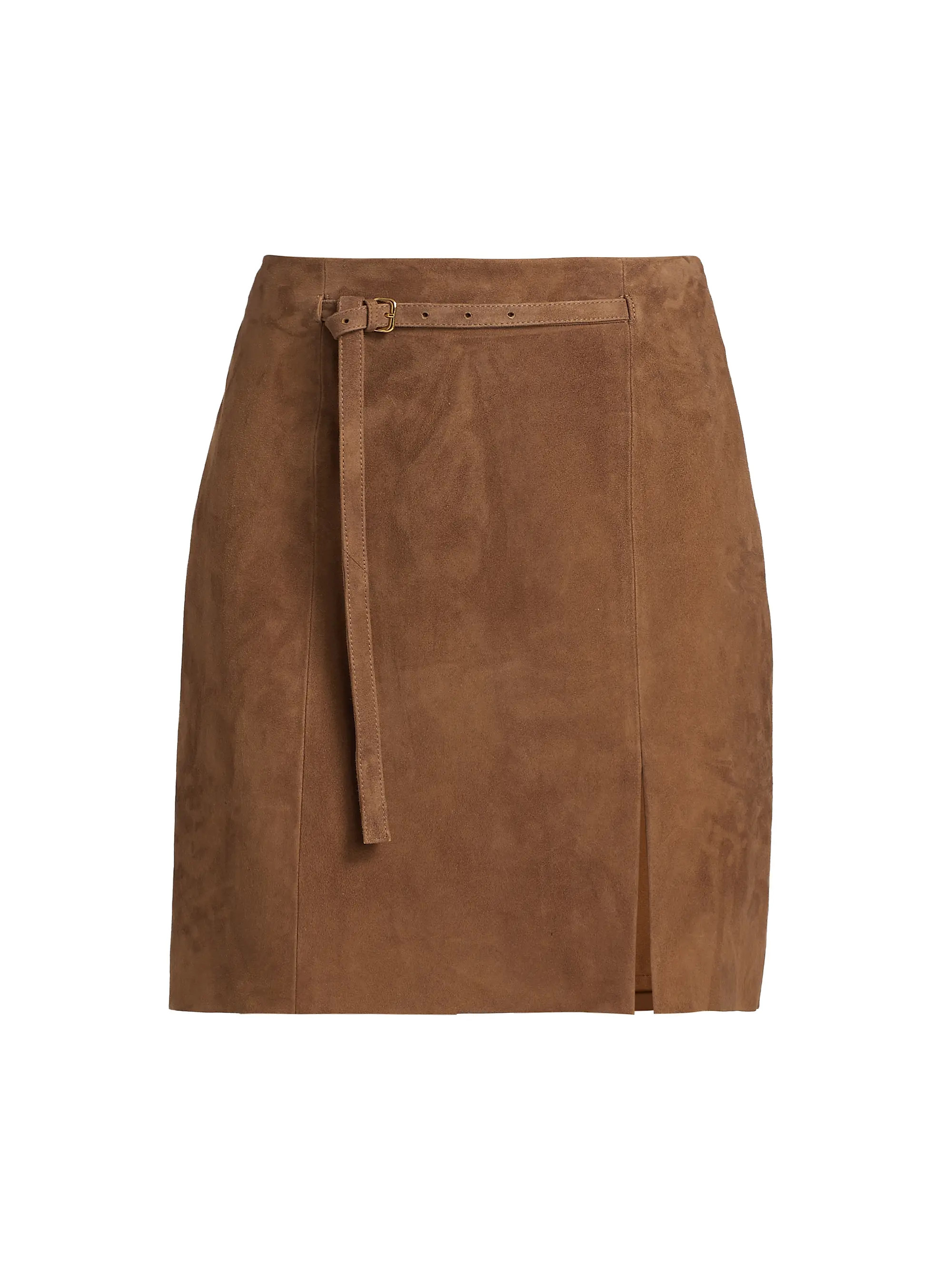 Belted Suede Mid-Rise Miniskirt | Saks Fifth Avenue