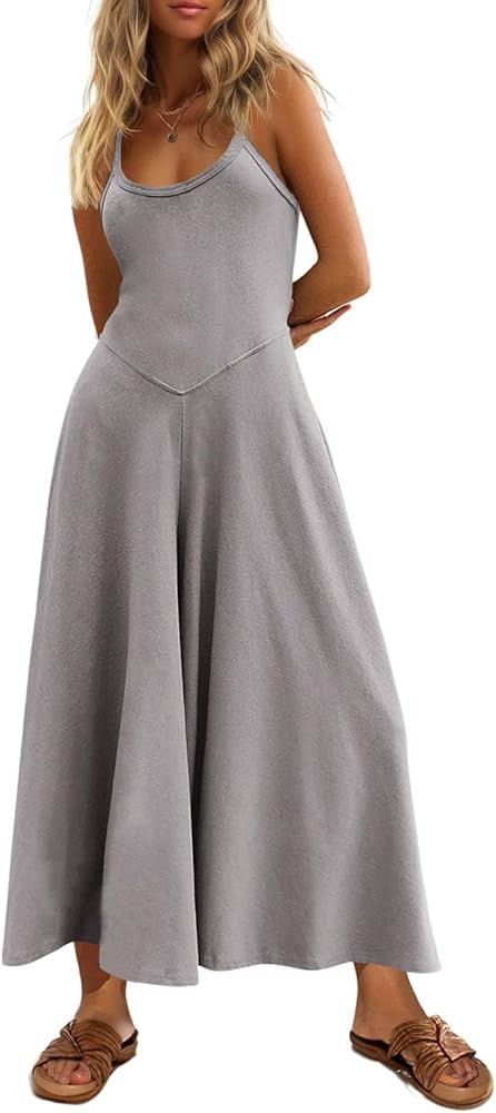 Cicy Bell Womens Casual Wide Leg Jumpsuits Summer Spaghetti Strap Sleeveless Cut Out Loose Long P... | Amazon (US)
