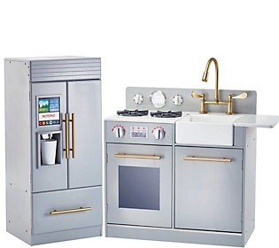 Teamson Kids Little Chef Chelsea Modern Play Ki tchen Grey/Gol | QVC