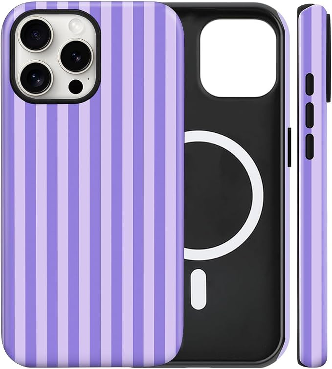 Magnetic for iPhone 13/14 Case Cute Stripes Phone Case, Shockproof Slim TPU and Hard PC Protectiv... | Amazon (US)