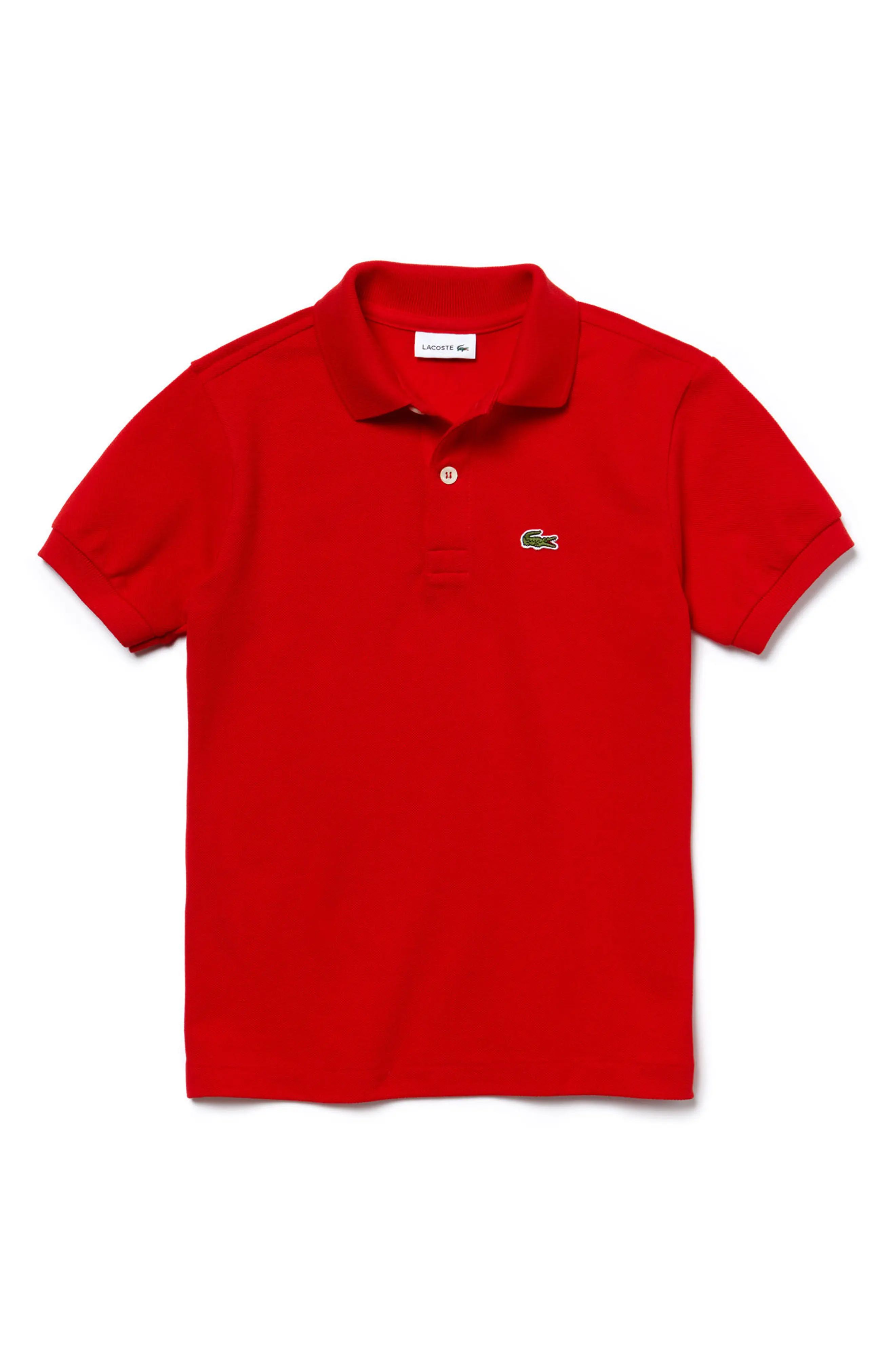 Lacoste Pique Cotton Polo in Red at Nordstrom, Size 5Y | Nordstrom