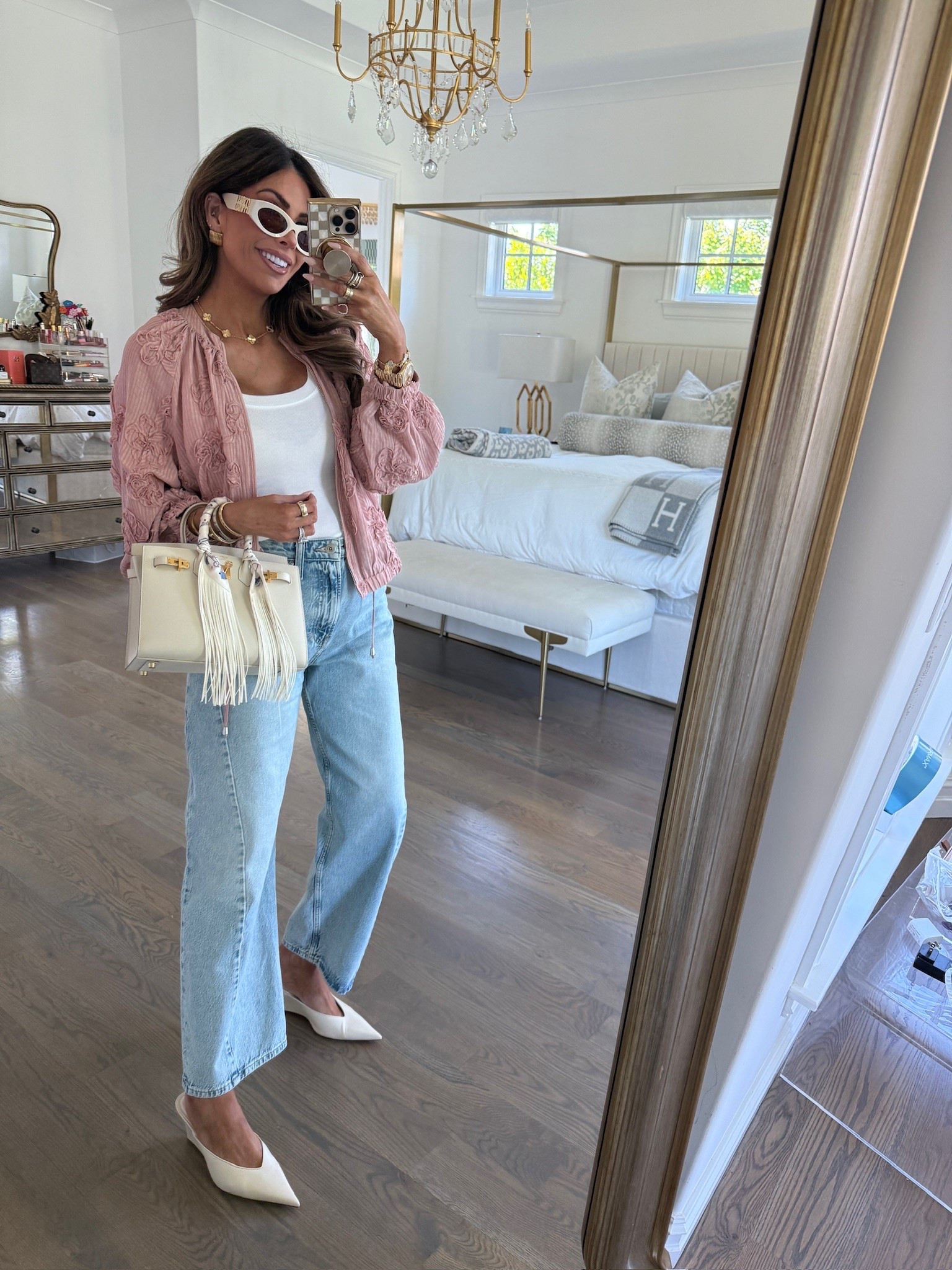 Wearing a size small in this pink jacket, size small in tank top and size 29 in jeans! 

Zara finds, Zara fashion, Pink jacket, Jeans, Summer outfits, Spring outfits, Spring outfit 2026, Miu Miu sunglasses, Zara heels, White heels, Church OOTD, Date night outfits, Emily Ann Gemma

#LTKootd #LTKgrwm #LTKmomlife