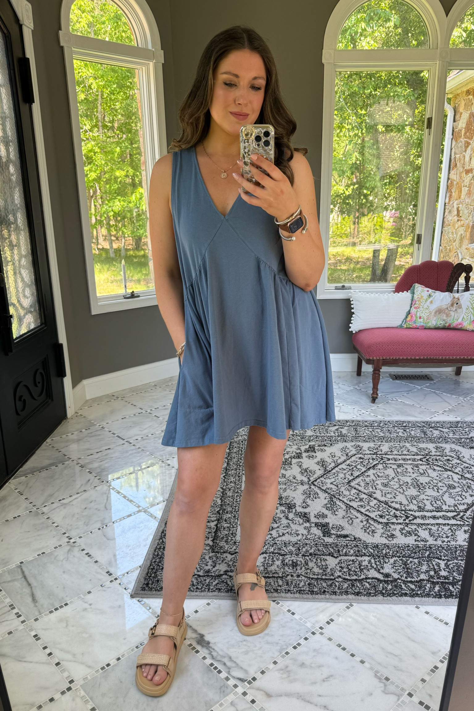 Dress on sale for $24! Comes in a bunch of colors!

Summer mom outfit, Memorial Day weekend outfit idea, Fourth of July outfit idea, summer outfit idea, Amazon dress, free people look alike, flowy summer dress, mom outfit, neutral style, blue dress, casual summer outfit, target sandals, casual sandals 

#LTKFindsUnder50 #LTKStyleTip #LTKSaleAlert