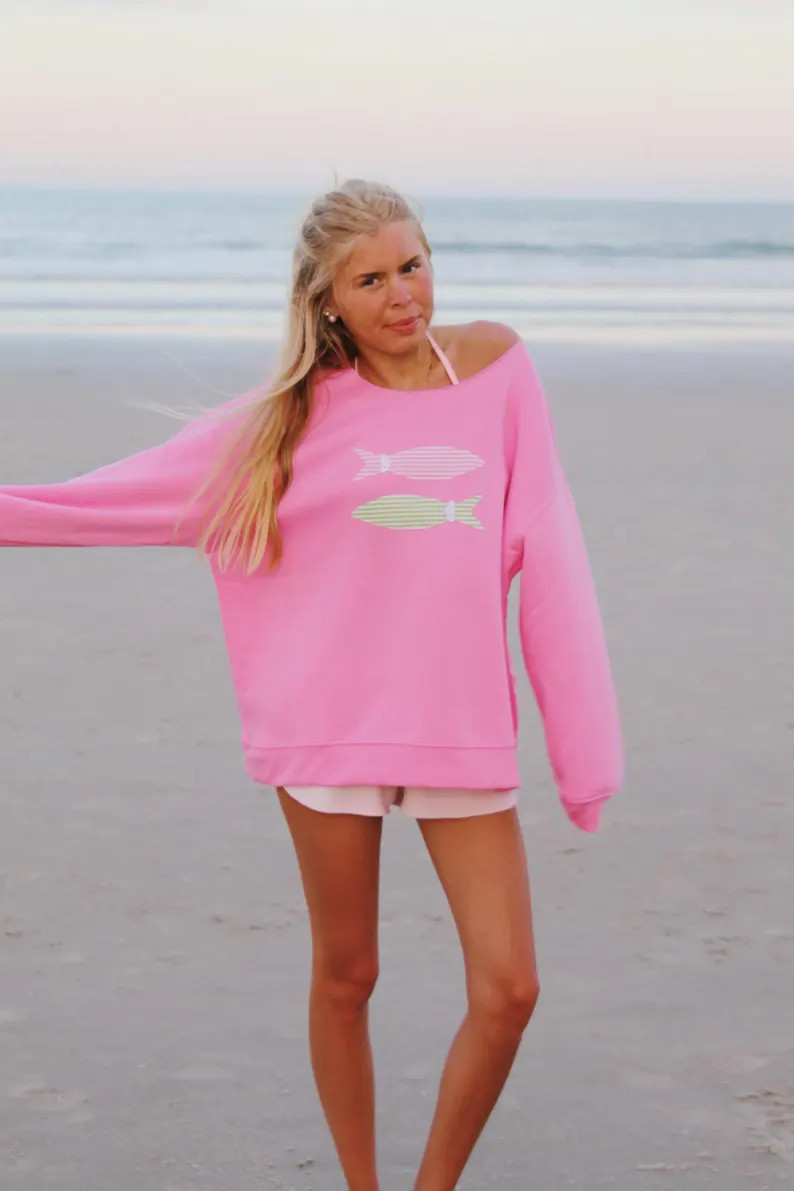 Coastal Catch Patchwork Crewneck - Etsy | Etsy (US)