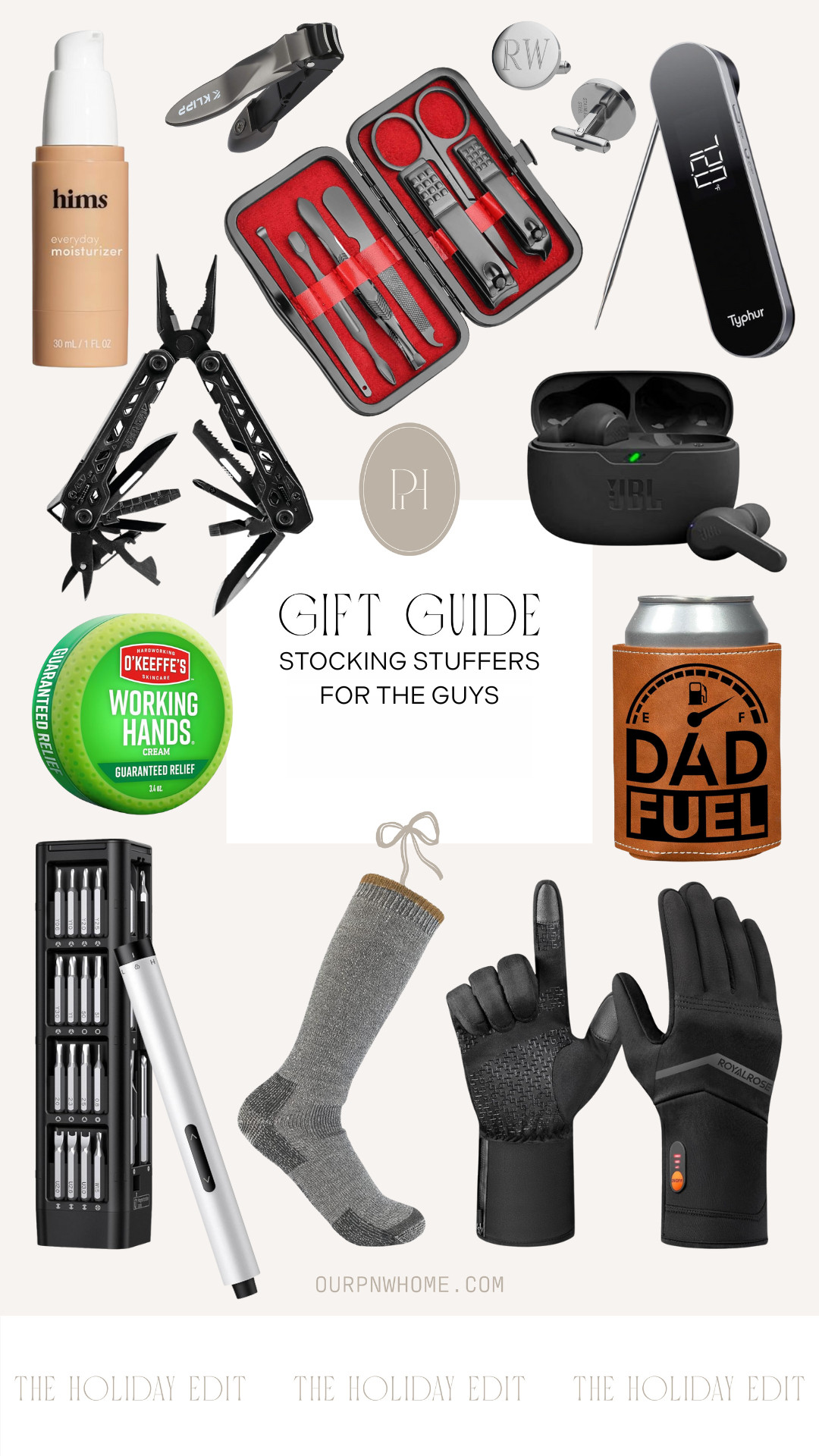 Stocking stuffers from Amazon that are perfect for the guys!

electric screwdriver, Carhartt socks, mens socks, heated gloves, men's gloves, beer coozie, drink coozie, meat thermometer, nail clipper, men's grooming kit, nail care kit, men's hand cream, moisturizer, wireless earbuds, bluetooth earbuds, cufflinks, multitool, gifts for dad, gifts for husband, gifts for boyfriend, gift for brother 

 #LTKGiftGuide #LTKHoliday #LTKMens