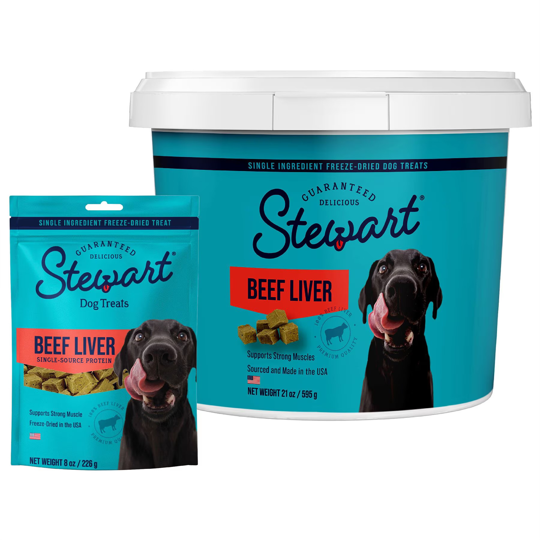 Stewart Beef Liver, 21-oz tub + Beef Liver Freeze-Dried Dog Treats, 8-oz pouch | Chewy