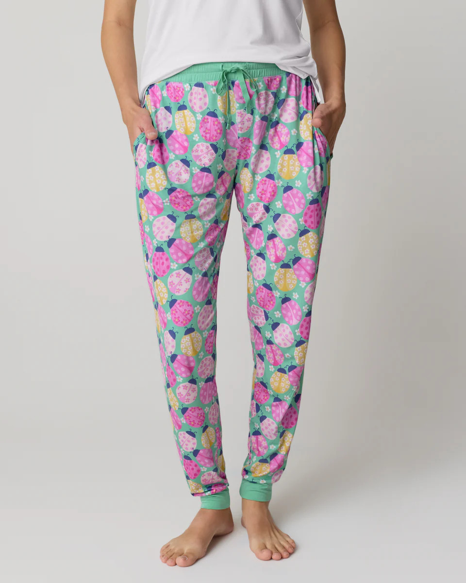 Ladybug Meadow Women's Pajama Pants | Little Sleepies
