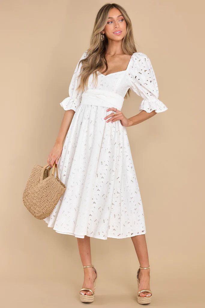 A First Impression Ivory Midi Dress | Red Dress 