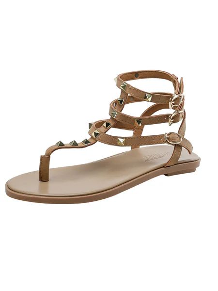'Ruth' Rockstud Ankle Strap Sandals (2 Colors) | Goodnight Macaroon