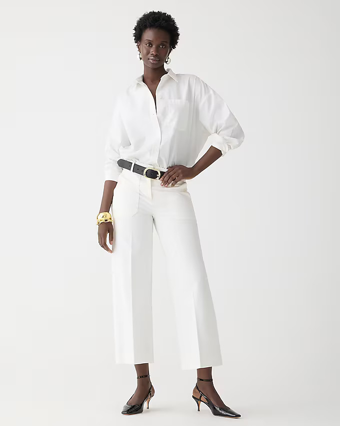 Sydney wide-leg pant in bi-stretch cotton blend | J. Crew US