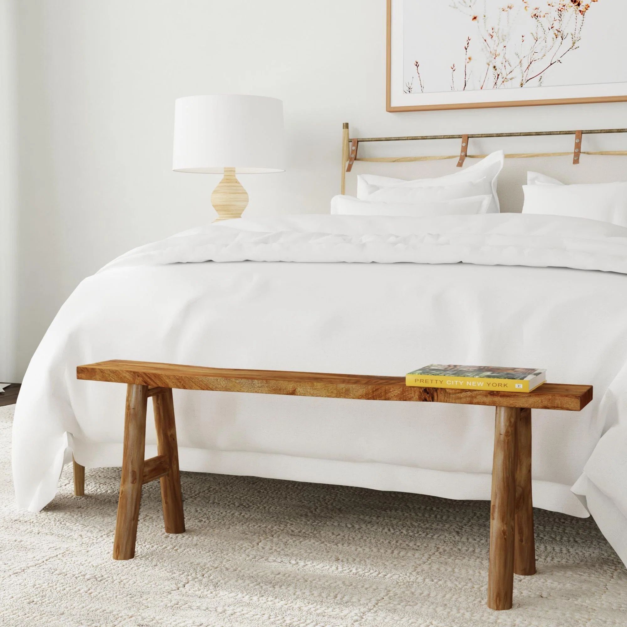 Santorini Solid Wood Bench | Wayfair North America