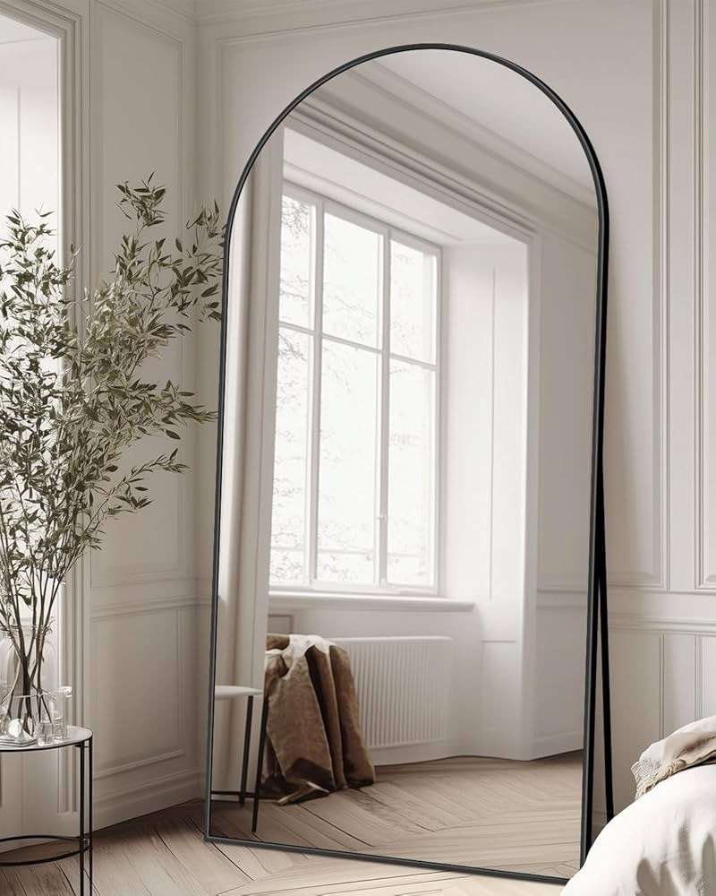 Full Length Mirror with Stand, 78"x38" Arched Full Body Mirror, Large Stand Up Mirror, Aluminum F... | Amazon (US)