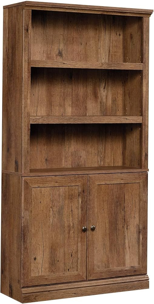 Sauder Miscellaneous Storage 5-Shelf/ Book Shelf 2-Door Bookcase, Vintage Oak finish | Amazon (US)