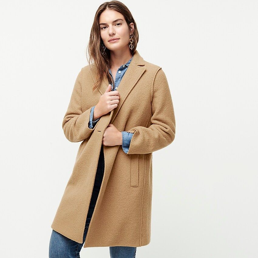 Tall Daphne topcoat in Italian boiled wool | J.Crew US