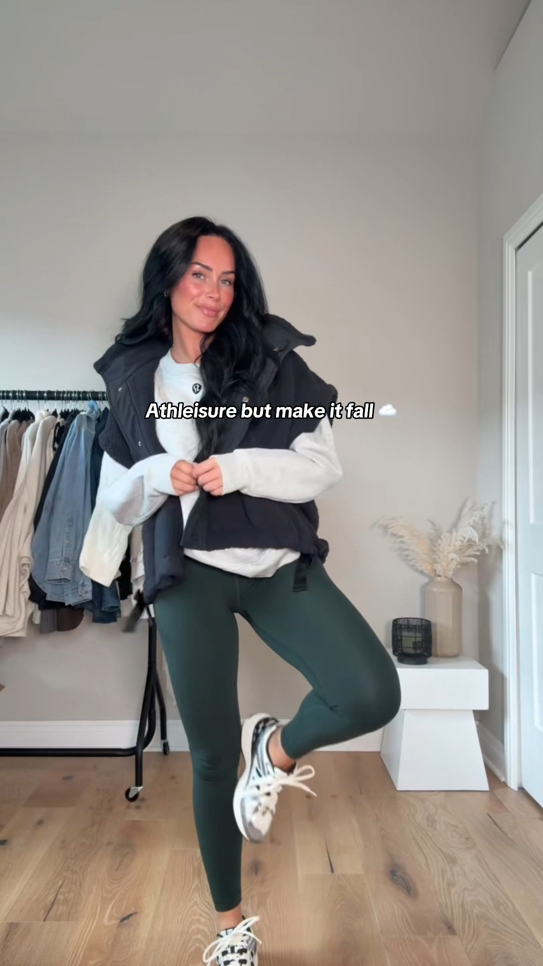 Casual fall athleisure outfit inspo 🍂
Cozy neutral layers that work for errands, walks, travel, or just staying comfy.
Everything will be on my LTK in the outfit inspo section 🤍

Sizing: 5’7, 145lbs, 32DD wearing
I’m wearing a size small vest, size medium crew, size 4 leggings 



#LTKActive #LTKSaleAlert #LTKShoeCrush