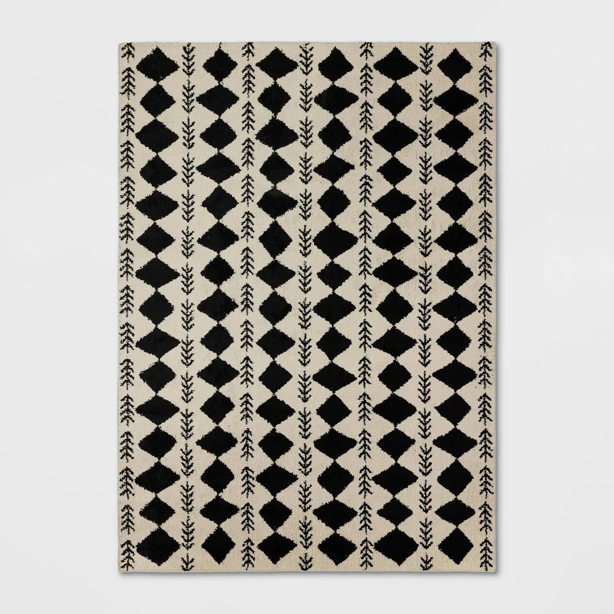 7'x10' Irregular Diamond Shag Area Rug Brown - Threshold™: Living Room, Tufted, Fade & Stain-Re... | Target