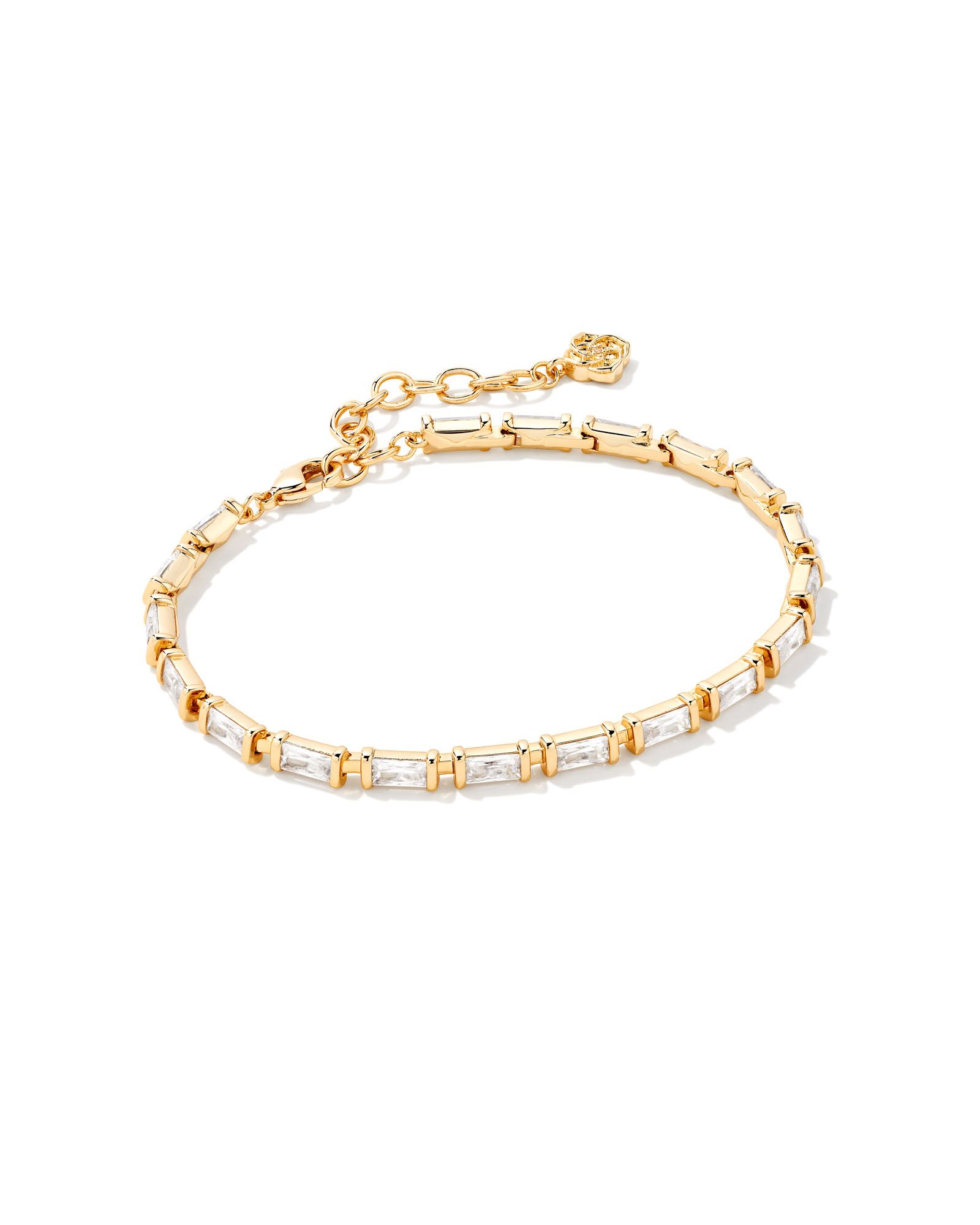 Juliette Gold Delicate Chain Bracelet in White Crystal | Kendra Scott | Kendra Scott