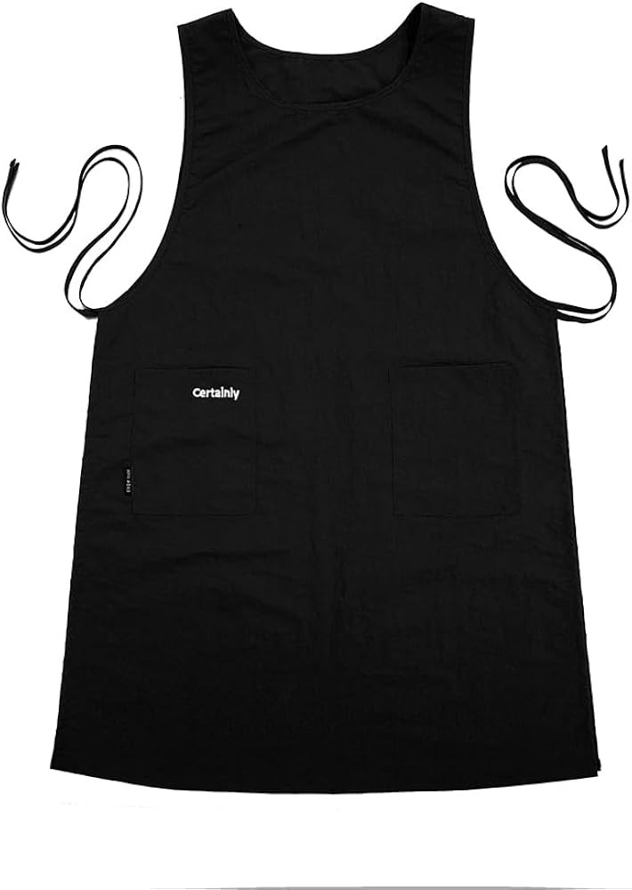 Chef Apron for Men Women, 2 Pockets Water Repellent Bib Apron, Fixed Wide Straps H-Back Kitchen Work Apron | Amazon (US)