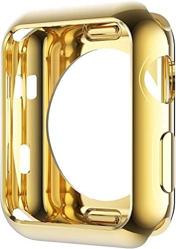 Leotop Compatible with Apple Watch Case 44mm 40mm, Soft Flexible TPU Plated Protector Bumper Shin... | Amazon (US)