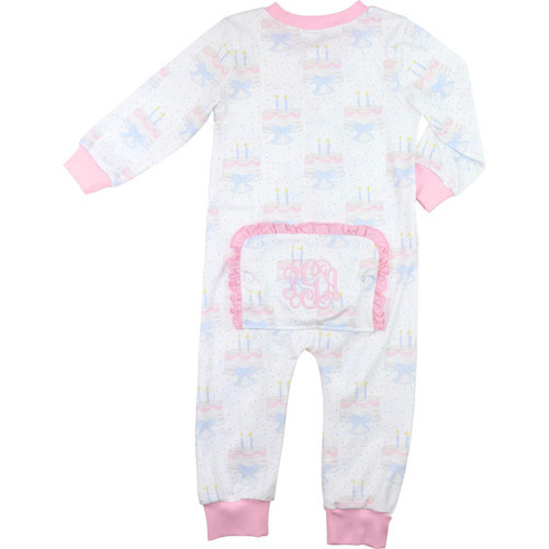 Pink Birthday Cake Knit Zipper Pajamas | Cecil and Lou