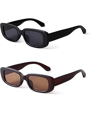 ADE WU Rectangle Sunglasses for Women Men Retro 90s Sunglasses Trendy Black Tortoise Shell Glasse... | Amazon (US)