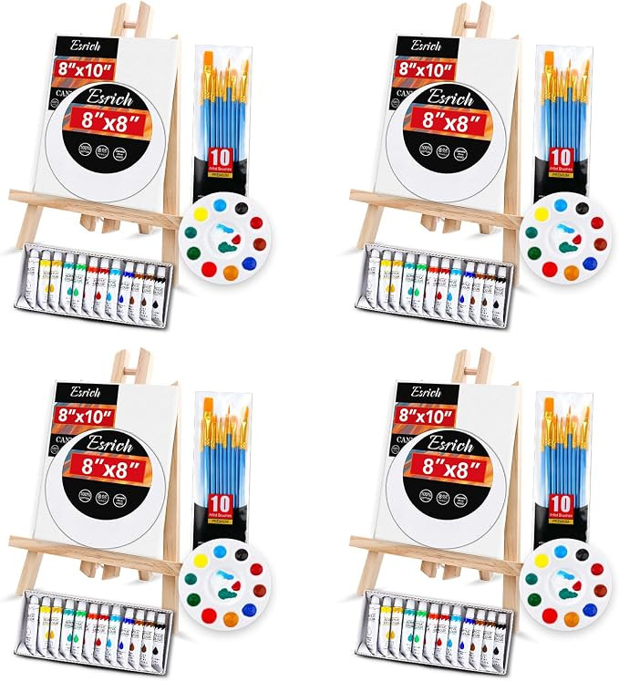 Sip and Paint Kit for Date Night and Crafts, Canvas and Easels, Palettes, Brushes, Painting Suppl... | Amazon (US)