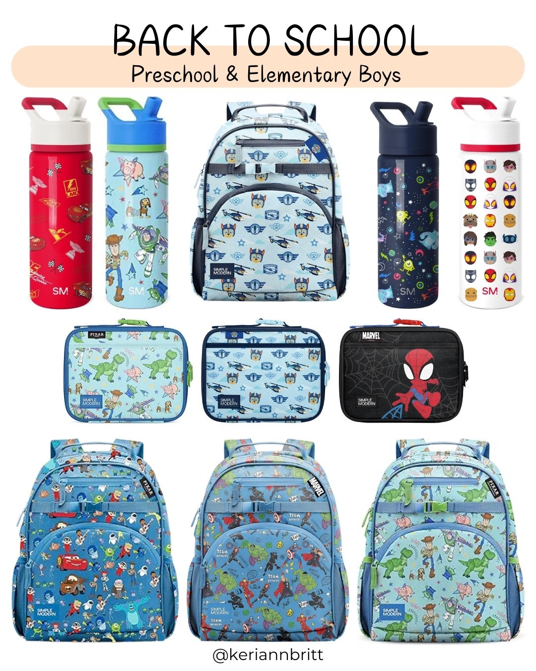 Back To School Preschool and Elementary Boys

back to school shopping / backpacks / book bag / lunch box / bts 2025 / school supplies / Simple Modern / paw patrol / cars / lightning McQueen / Toy Story / spider-man / marvel / avengers / Pixar 

#LTKItBag #LTKSeasonal #LTKKids