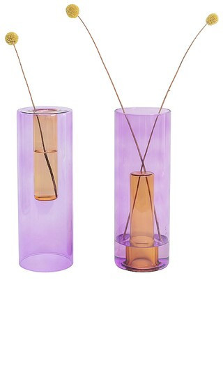 Block Design Large Reversible Glass Vase in Purple. | Revolve Clothing (Global)