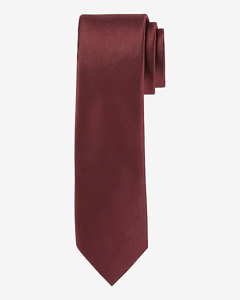 Burgundy Solid Tie | Express