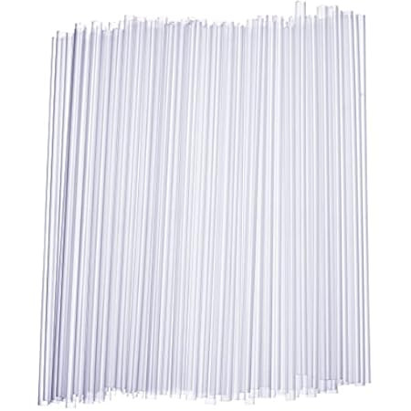 [250 Pack] Disposable Plastic Drinking Straws - 7.75" High - Clear | Amazon (US)