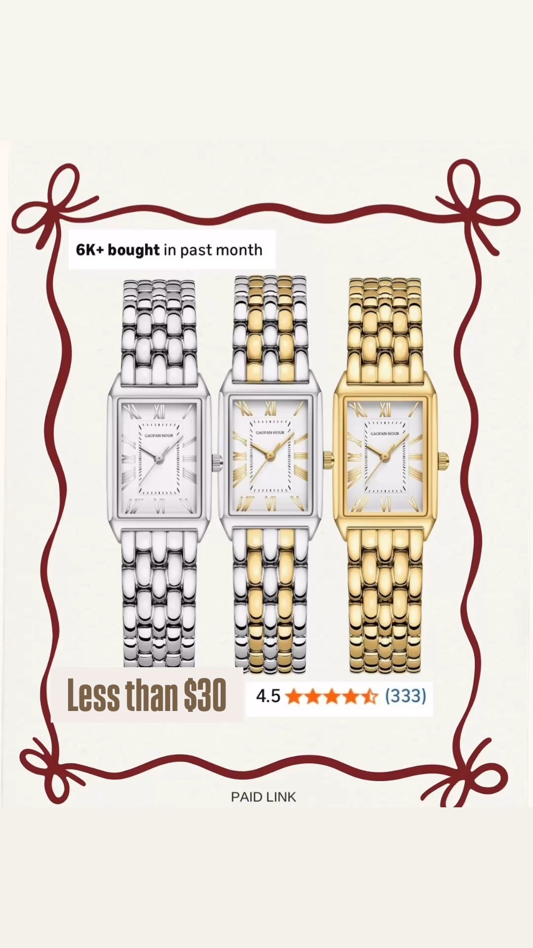 Luxury look for less ✨ This elegant watch makes the perfect gift for that special girl in your life—timeless, classy, and budget-friendly without sacrificing style. A chic everyday accessory she’ll wear nonstop.

look for less watch, affordable luxury watch, watch gift for her, womens watch gift idea, budget friendly watch for women, elegant womens watch, minimalist watch for women, designer inspired watch, everyday watch for her, gift for girlfriend watch, gift for wife watch, holiday gift idea for women, birthday gift for her, timeless womens accessories, classic watch style, affordable fashion accessories, chic watch under budget, stylish womens watch, trendy gift ideas for women, LTK watch find

#LTKHoliday #LTKGiftGuide
