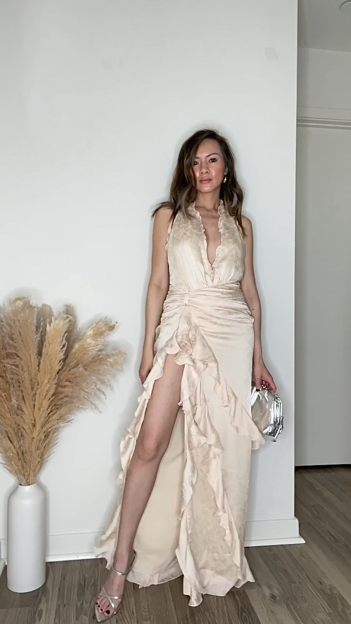 Dressed to thrill ✨ This dress is designed to make an entrance. RSVP ready for any summer event. She also comes in a pretty purple color. 

Wedding guest dress, summer dress, vacation dress, resort wear, ruffle dress, high slit dress, The Stylizt 



#LTKParties #LTKStyleTip #LTKWedding