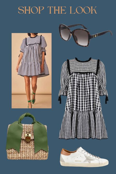 Another Hunter Bell dress I’m loving! The gingham print and swing silhouette are perfection. 

Gucci sunglasses, MME.MINK luxury straw bag, Golden Goose sneakers, over 50 fashion, over 40 style, spring dress, summer dress. 



#LTKover40 #LTKSeasonal #LTKitbag