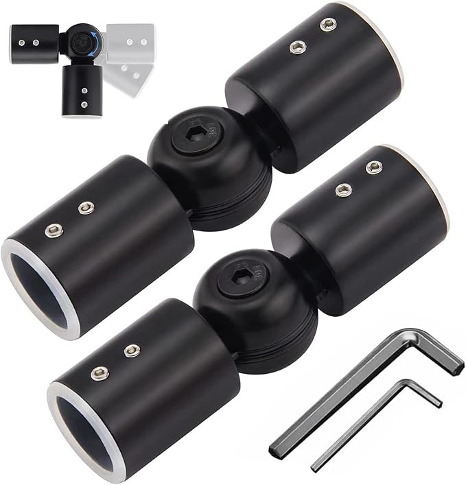 Curtain Rods Corner Connector, LISTENJIALE Heavy Duty Hinged Elbow Connector for 1 Inch Bay Windo... | Amazon (US)