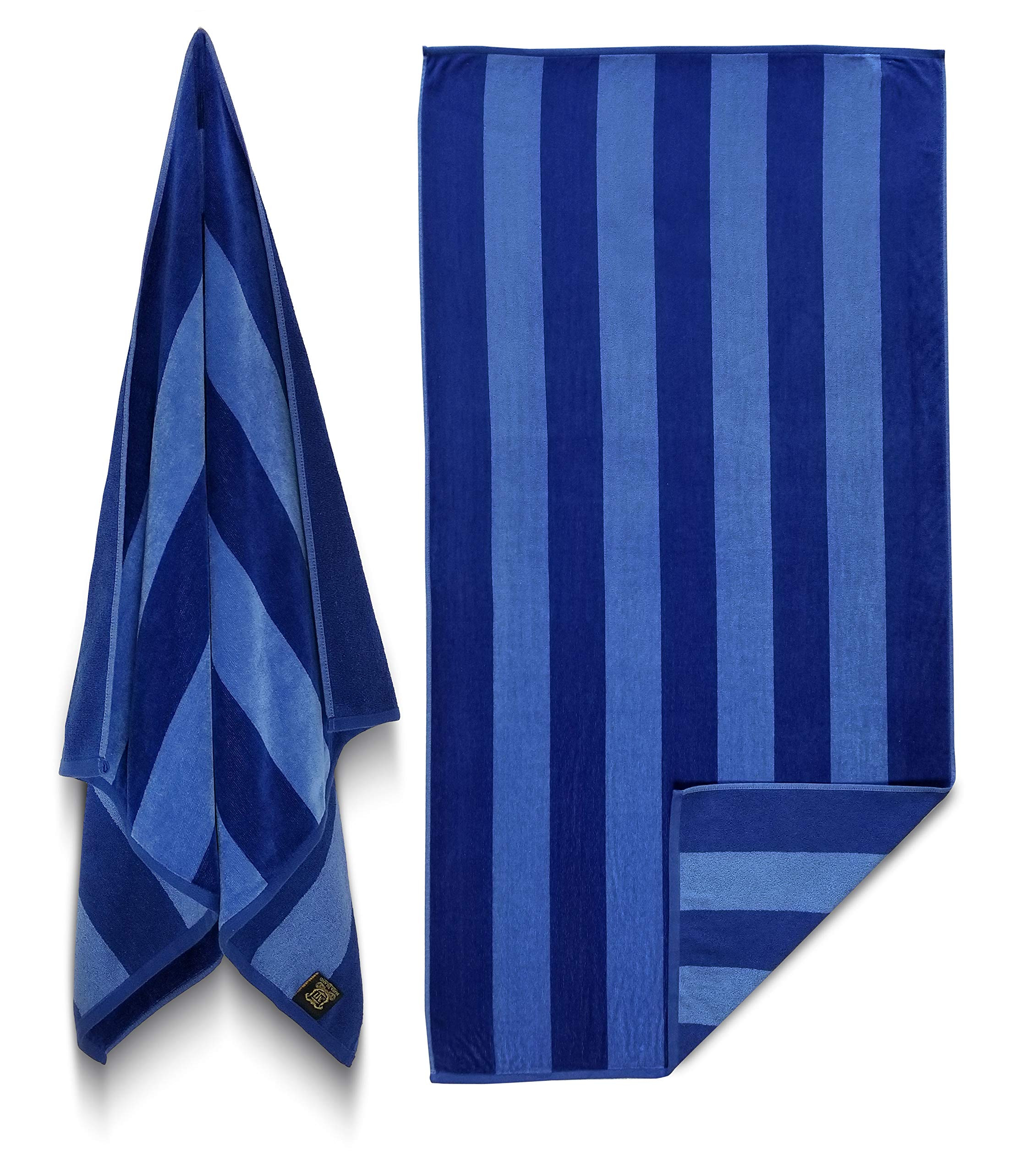 Maya Island-Extra Soft Beach Towel 30 x 60 inch (4 Pack) Two Tone Blue Cabana Stripe Hotel Pool R... | Amazon (US)