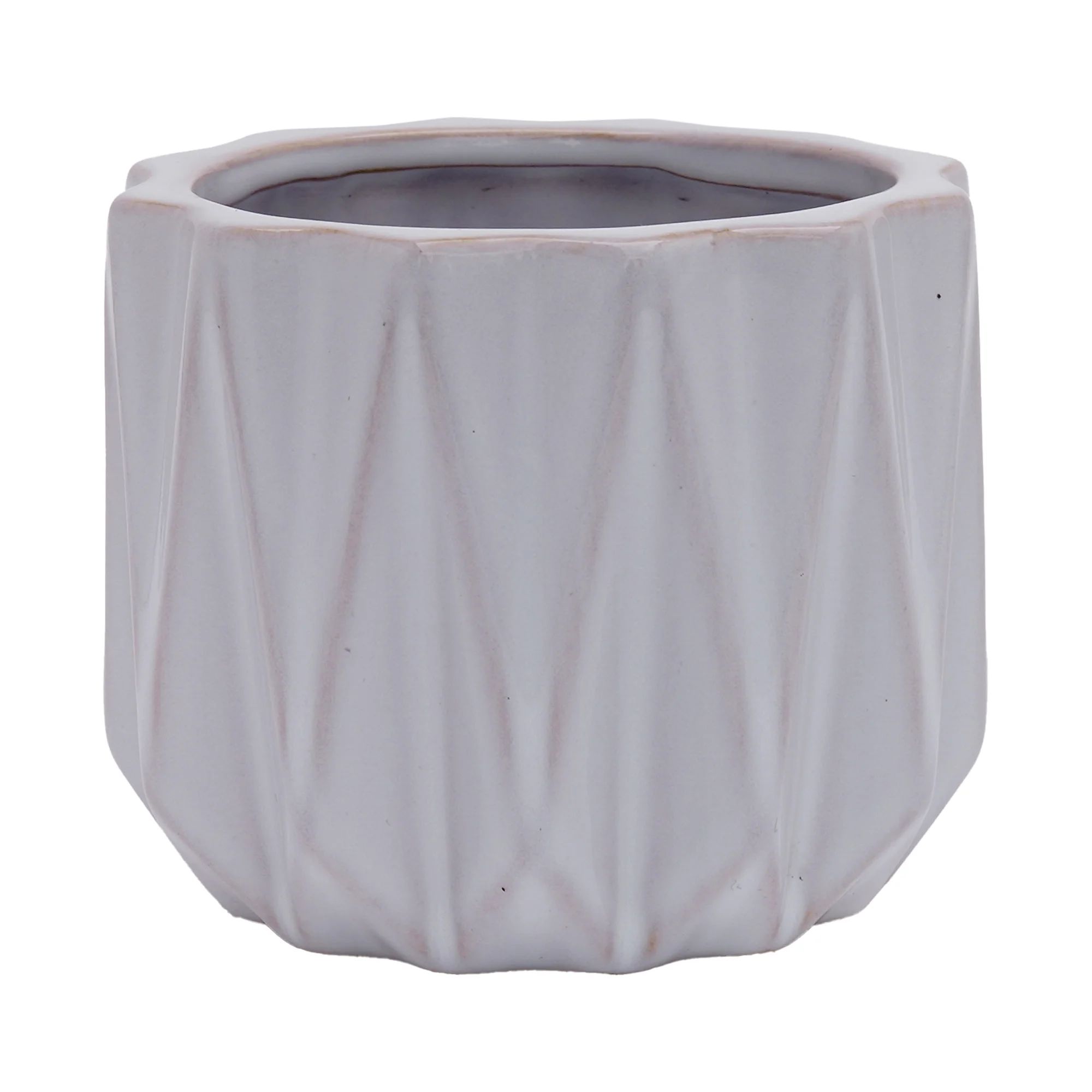 Better Homes & Gardens Pottery 5" Devi Round Ceramic Planter, White | Walmart (US)