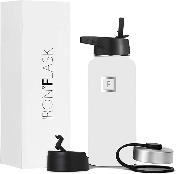 Iron Flask Sports Water Bottle - 32 Oz, 3 Lids (Straw Lid), Leak Proof, Vacuum Insulated Stainles... | Amazon (US)