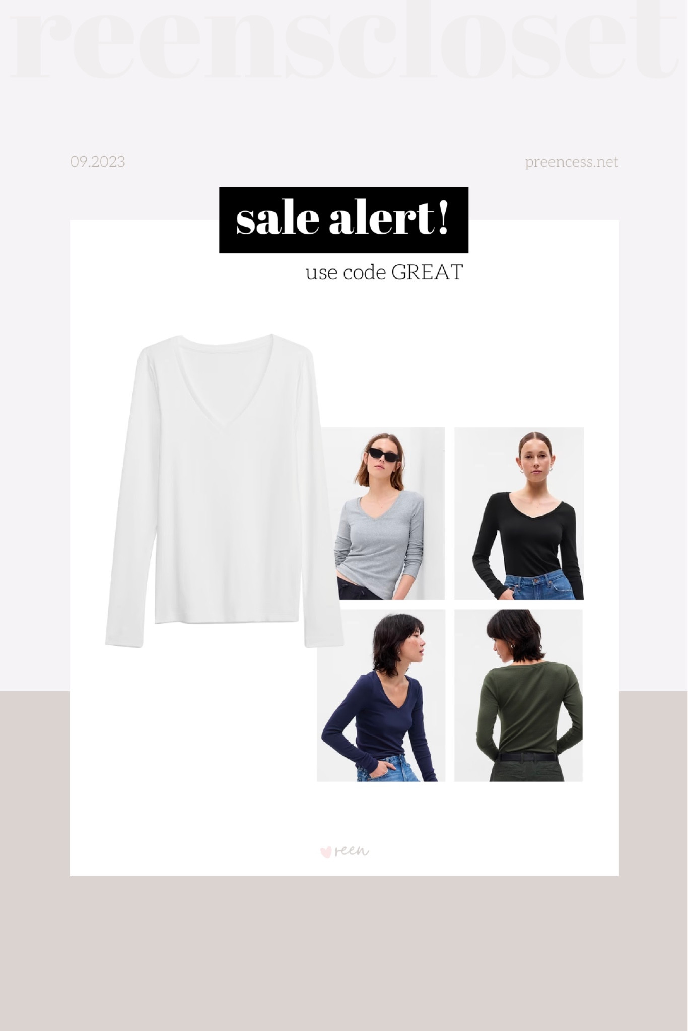 These Modern V-Neck T-Shirts are currently on sale for $15CAD! Use code GREAT for an additional 30% off, which brings it down to $10.50 🤩

#LTKfindsunder50 #LTKsalealert #LTKworkwear