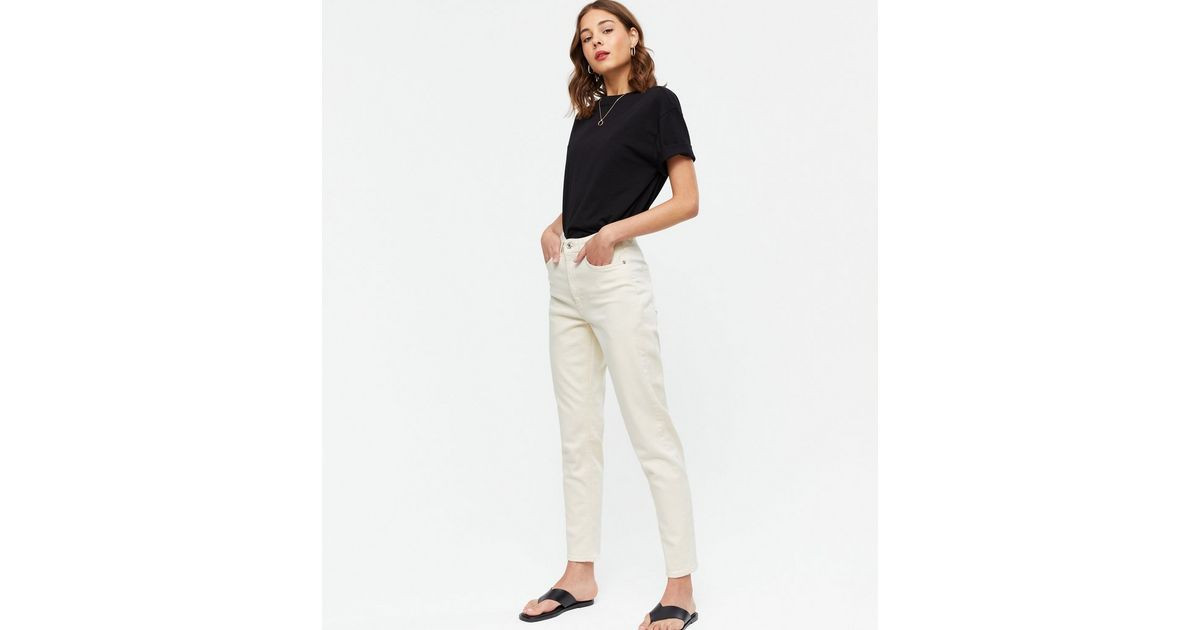 ONLY Off White High Waist Mom Jeans
						
						Add to Saved Items
						Remove from Saved Items | New Look (UK)