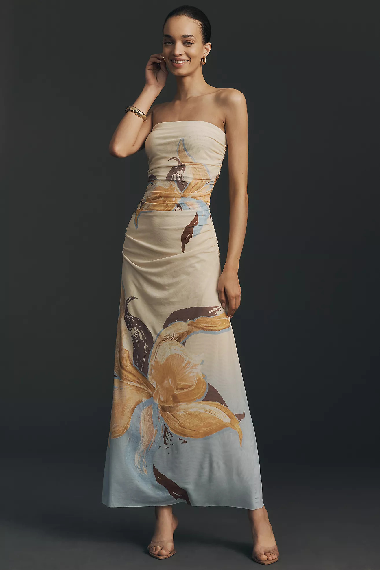 SOVERE Dahlia Strapless Midi Dress | Anthropologie (US)