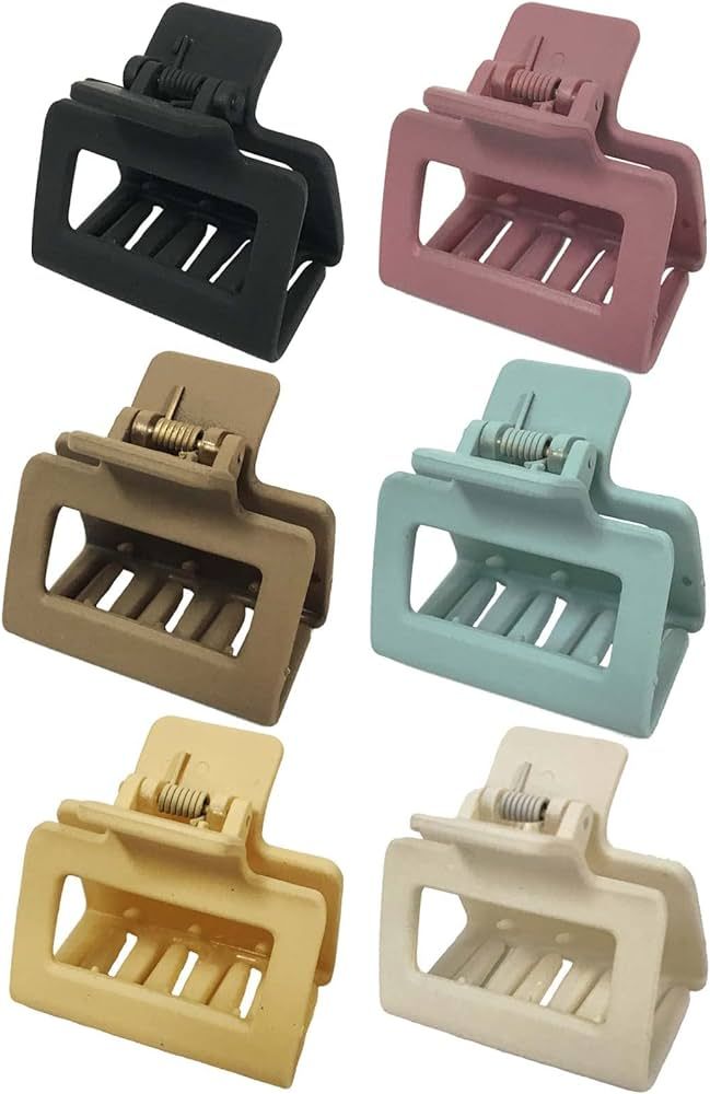 Square Claw Clips Hair Clips Matte Hair Claw Clips for Women, 6 Pack 2" Square Claw Clips for Thi... | Amazon (US)