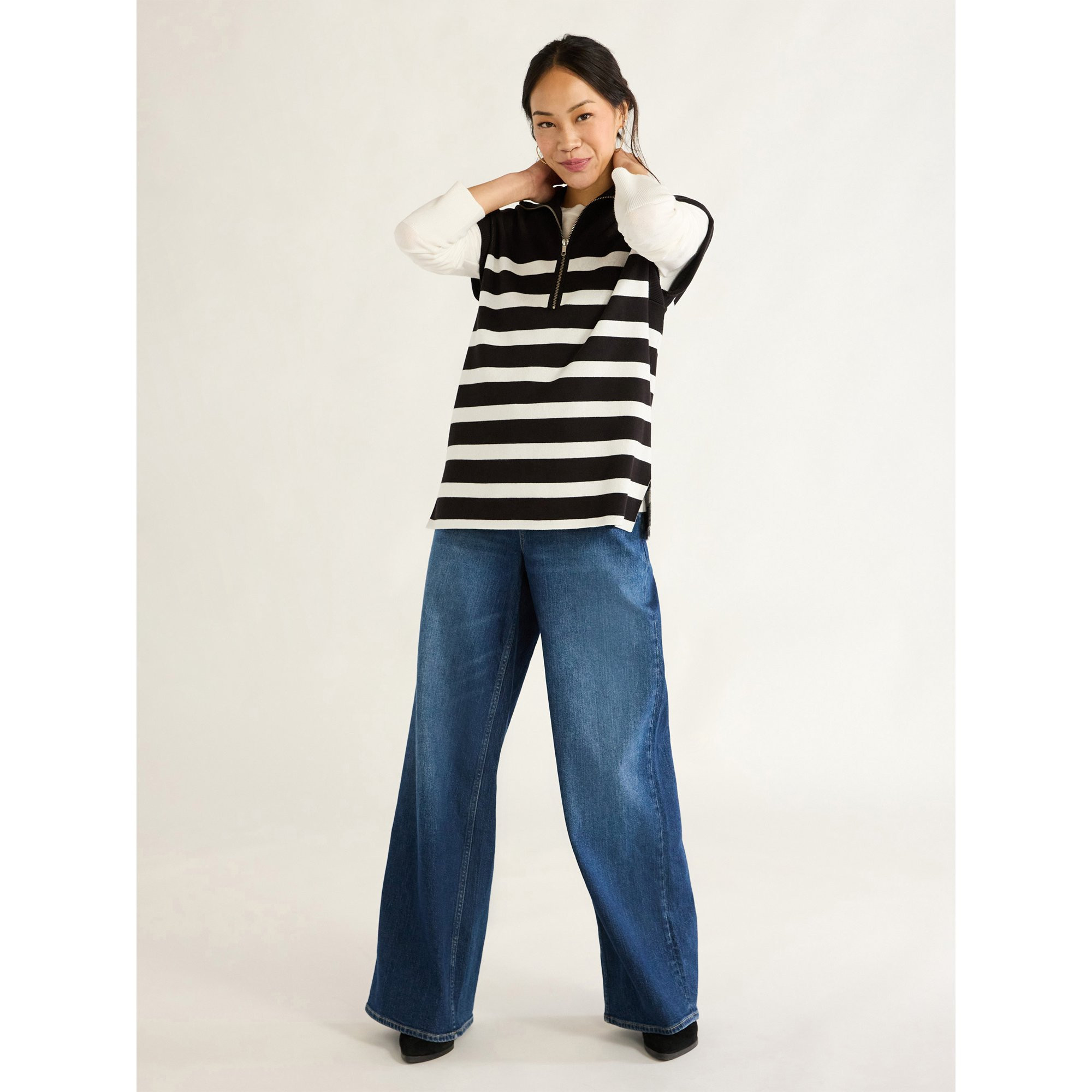 Free Assembly Women's Sleeveless Half Zip Popover Sweater, Sizes XS-XXL | Walmart (US)