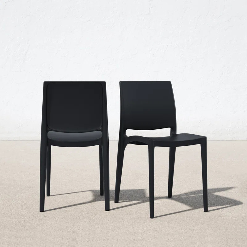 Burt Stacking Patio Dining Side Chair (Set of 2) | Wayfair North America