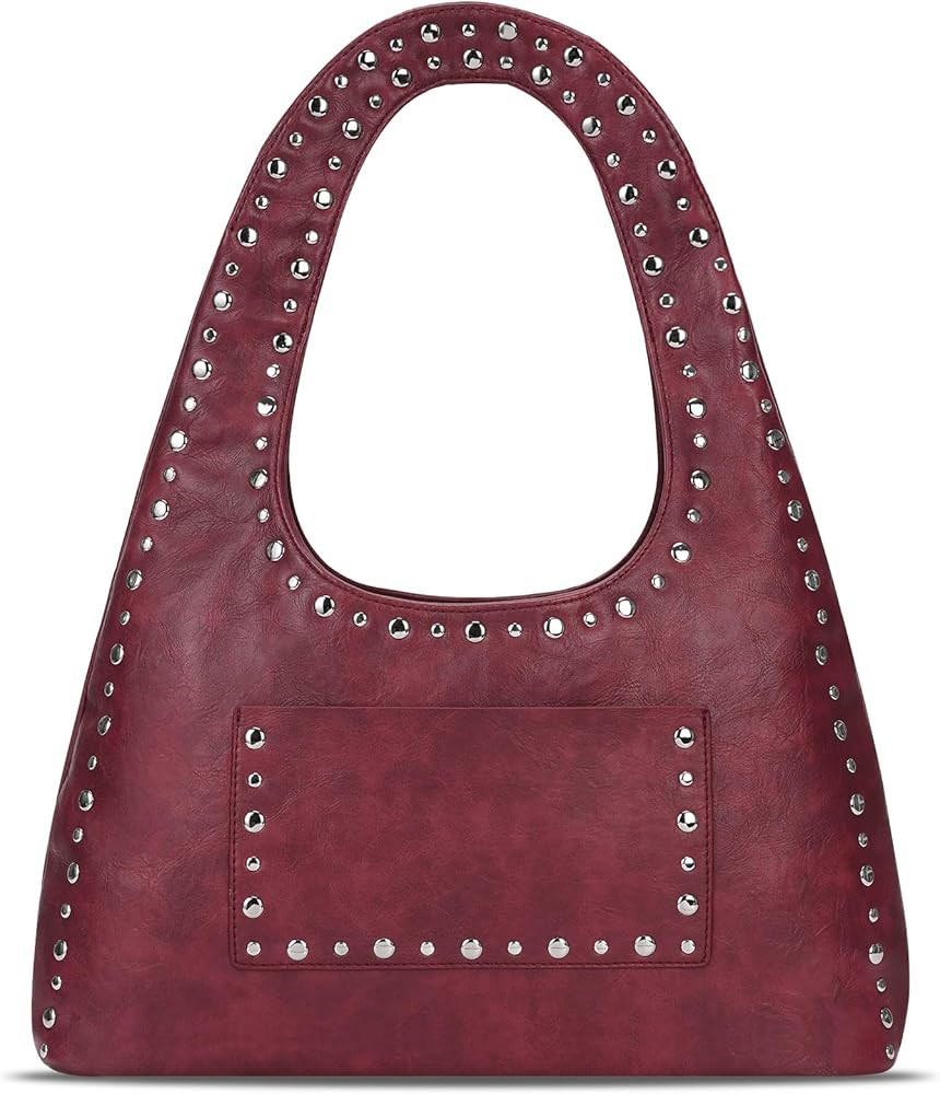 Amazon.com: YFGBCX Vegan Leather Hobo Bag Vintage Tote Bag Studded Purses for Women Y2K Purse Fal... | Amazon (US)