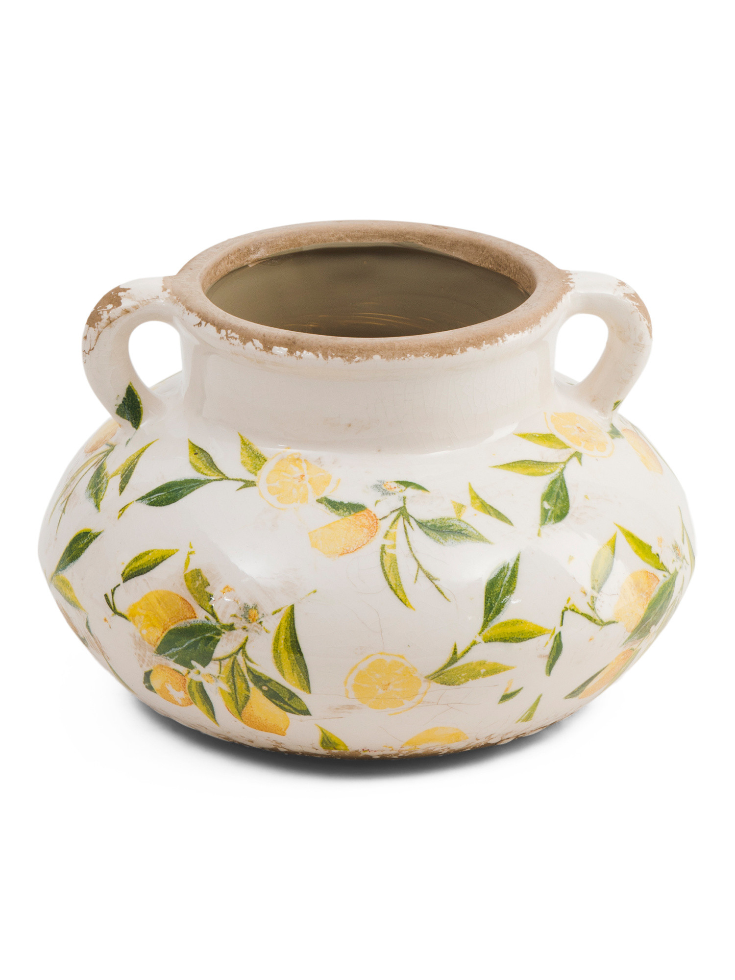 8x8x5 Lemon Pattern Vase Planter With Handles | Home | Marshalls | Marshalls