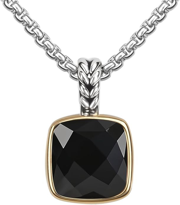 Designer 11MM Cubic Zirconia Pendant Necklace for Women Trendy 18K Gold Plated Twisted Cable Wire... | Amazon (US)
