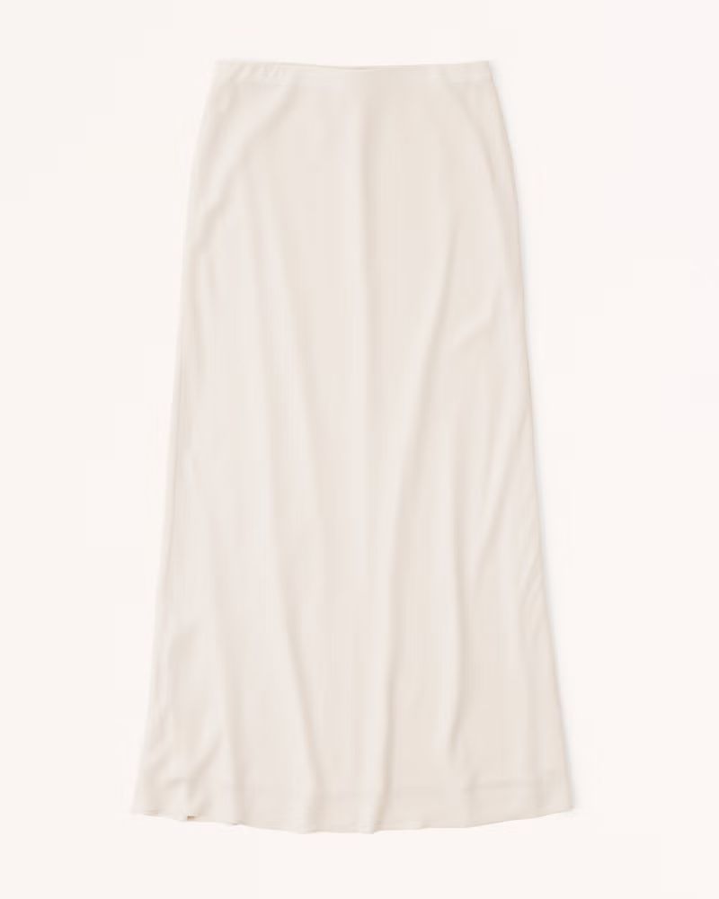 Faux Silk Column Maxi Skirt | Abercrombie & Fitch (US)