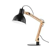 Light Society Galvan LED Task Table Lamp with LED Bulb Included, Natural Wood with Gray Shade and Ba | Amazon (US)